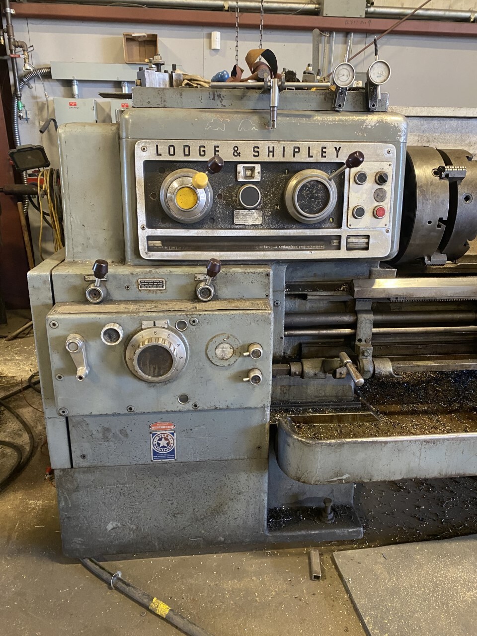 LODGE & SHIPLEY POWERTURN 18"X96" ENGINE LATHE, 4 JAW 16" CHUCK, 1160 RPM